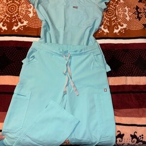 Figs Fresh aqua XS scrub pants